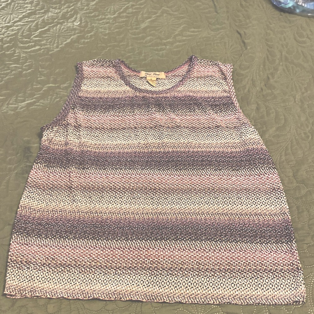 Stripe tank. Lovely colours. Mauves browns black
